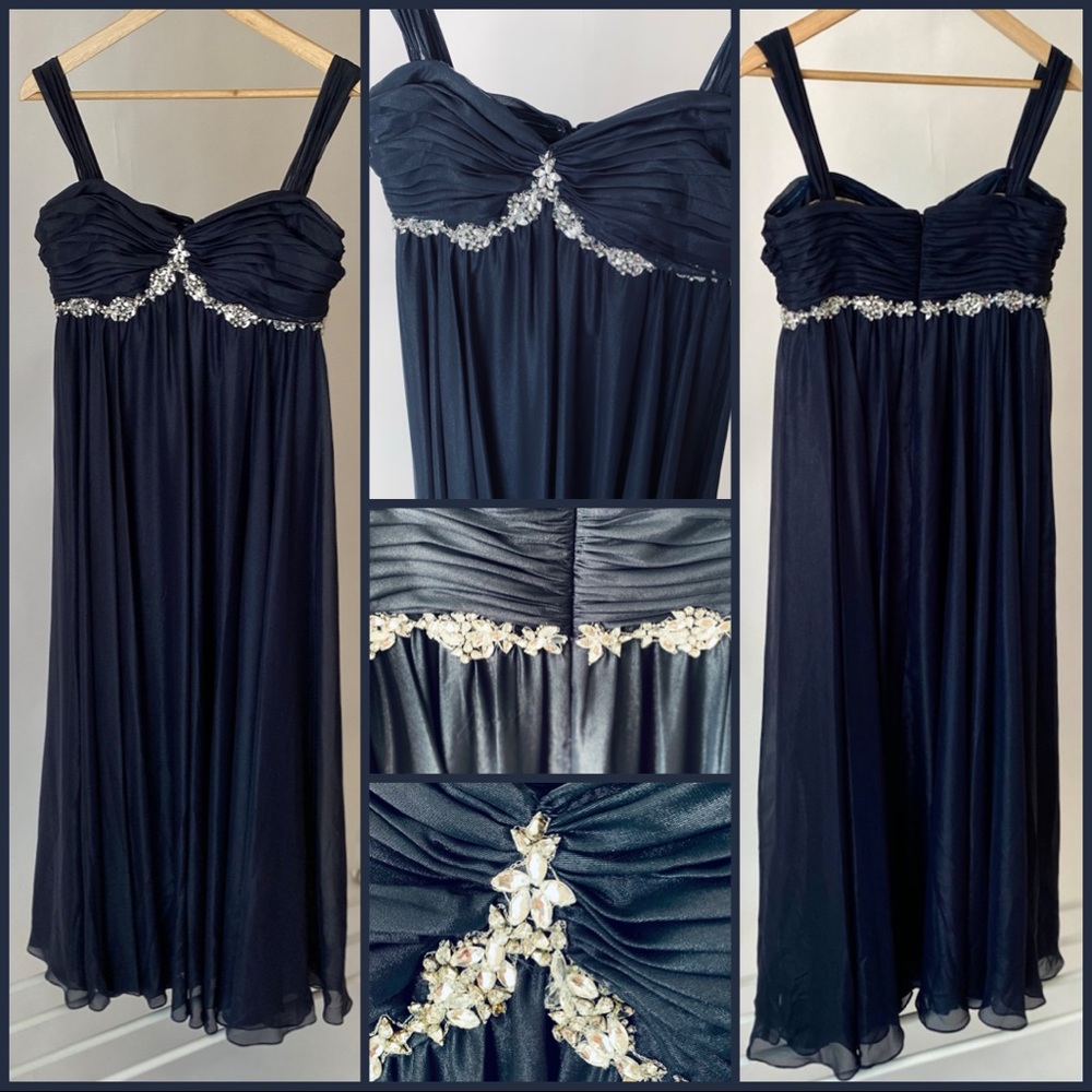 JS COLLECTIONS ๐ FORMAL DRESS ๐ SHIMMERY NAVY - Picture 3 of 14